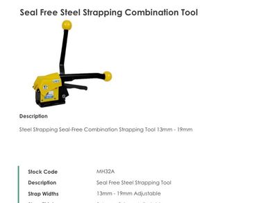 Heavy duty steel strapping kit