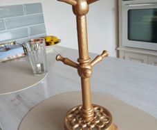 Antique Mug Tree, Golden painted, Cast Iron, 35 cm