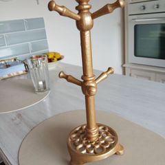 Antique Mug Tree, Golden painted, Cast Iron, 35 cm