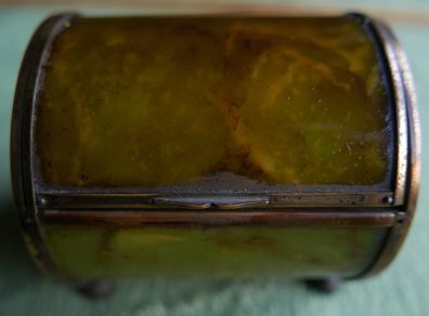 1910-1920 Antique Victorian Collectable Cigarette  Box in a cylindrical design  Exquisite little Ball Feet