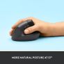 Lift Vertical Ergonomic Mouse, Wireless, Bluetooth or Logi Bolt USB receiver, Quiet clicks, 4 buttons, compatible with Windows/macOS/iPadOS, Laptop, PC - Graphite Image 3