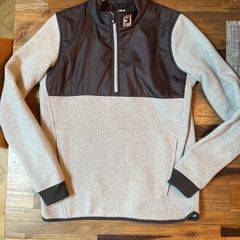 Footjoy mid layer half zip fleece. (Mint)