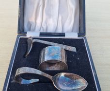 Vintage Silver Plated Christening set