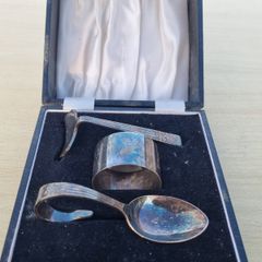 Vintage Silver Plated Christening set