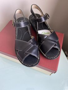 K by Clarks Leather Sandals, New, Size 4