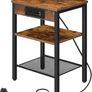 2 Bedside Tables, Side Table with Charging Station Image 10