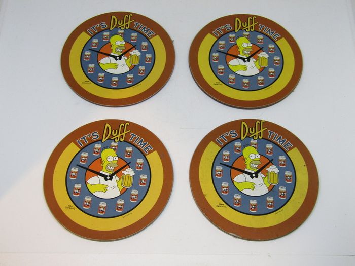 The Simpsons 4x Coasters Beer mats 2002 Duff Coasters 4 In total Cork Backed