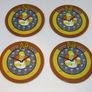 The Simpsons 4x Coasters Beer mats 2002 Duff Coasters 4 In total Cork Backed Image 2