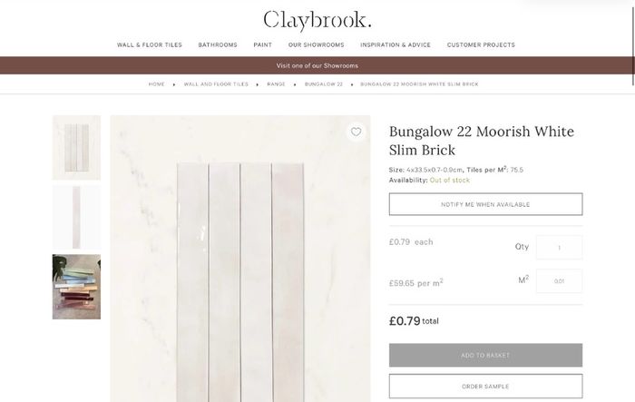 Slim brick tiles 4m2