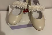 Ivory Leather Girls Communion Shoes