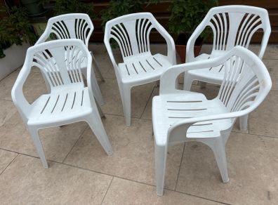 x5 Stackable Plastic Garden Chairs