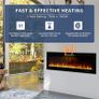 127cm Recessed Wall Mounted Electric Fireplace Insert Electric Fire with Touch Screen Control Panel, Remote Control, 750/1500W, Crystal Setting (FREE POSTAGE) Image 4