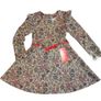 Beige/Navy  dress NANCY with flowers-long sleeves Image 2