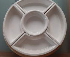 Solid wood and Ceramic Lazy Susan