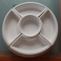 Solid wood and Ceramic Lazy Susan