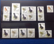 Irish stamps, selection of birds stamps from booklets and coils