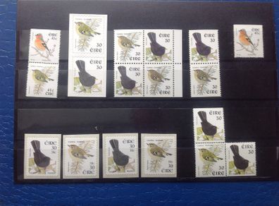 Irish stamps, selection of birds stamps from booklets and coils