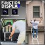 Telescopic Ladder, 5.0 m, Aluminium Folding Ladder with Hooks, Folding Step Boards Image 2