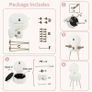 White Dressing Table Chair, Sherpa Fleece Vanity Chair with Stroage Space and Metal Legs, Makeup Vanity Stool with Pillow & Foldable Backrest, Accent Chairs for Bedroom Makeup Image 5