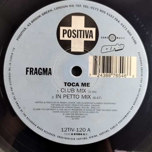 Fragma - Toca Me - Positiva Records - Late 90s TRANCE Club CLASSIC Banger!