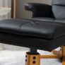 Faux Leather Swivel Recliner Chair with Footstool, Wooden Base and Storage for Living Room (FREE POSTAGE) Image 6