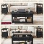Coffee Table, Height-Adjustable Living Room Table, Coffee Table, Open and Hidden Storage Space, X-Struts, 60 x 100 x (48-62) cm, Anthracite Grey/Black Image 7