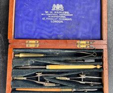 Antique W.H. Harling Drawing Instrument Set (c. 1890)