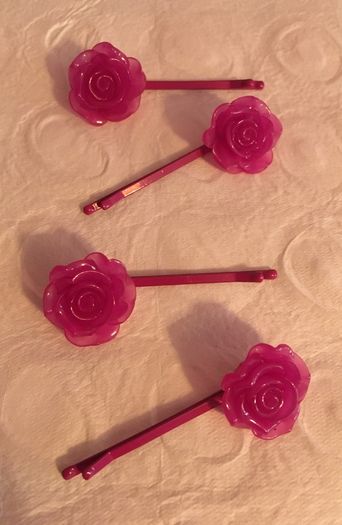 Vintage Resin Flower Hair Clips    -   Retro Style Hair Accessories