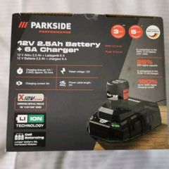 Parkside Performance Next Gen 2.5AH X12V Battery And 6.0A X12V Fast Charger. Also For Sale 2AH 5AH X12V Batteries 2.4A,  X12V Chargers X12V Cordless Led Work Light