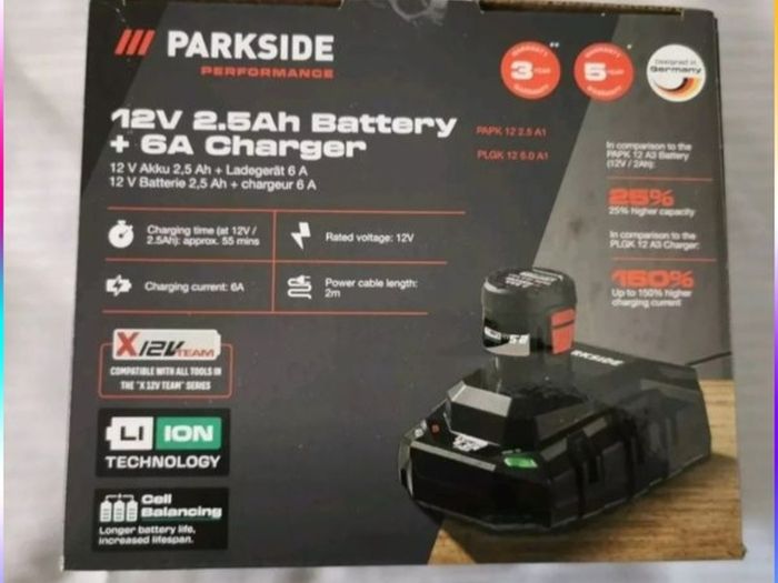 Next Gen Parkside Performance 2.5AH X12V Battery / 6.0A X12V Fast Charger. Parkside Performance 5AH X12V Batteries 2AH X12V Batteries 6.0A X12V Fast Chargers 2.4A X12V Chargers X12V Led Work Lights