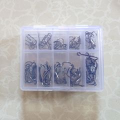 100 Pc Carbon Steel Fishing Hooks (sizes 3 To 12) New.