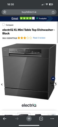 Electriq XL Mini Tabletop Dishwasher