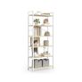 Bookcase with 6 levels and steel 6 Tier Bookcase Steel Frame Freestanding Shelf Living Room Bedroom Study ndustrial Design Image 6