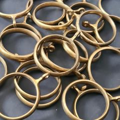 20 Vintage Solid Brass Curtain Rings 45mm, Heavy Duty Rings with Eyelets