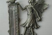 Past times pewter thermometer,Fairy, Home decor, Pewter ornament