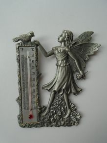 Past times pewter thermometer,Fairy, Home decor, Pewter ornament