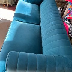 Teal dfs Enchanted sofa set. Four seater and cuddle seat.