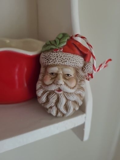 Christmas Bowls And Vintage Santa