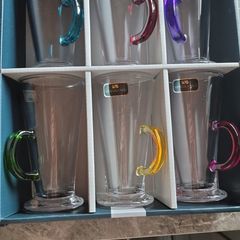 Newgrange latte multicoloured coffee glasses
