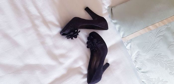 Odeon Black Peep-Toe Shoes - Size 4