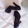 Odeon Black Peep-Toe Shoes - Size 4 Image 6
