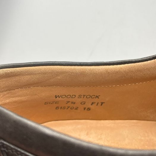 Loake Black Leather Woodstock Brogue Mens Shoes Size UK 7.5 G - Wide Fit