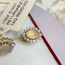 Ethiopian Opal & White Zircon Forest Dew Earring Sterling Silver Image 4