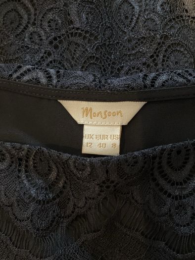 Monsoon black lace dress