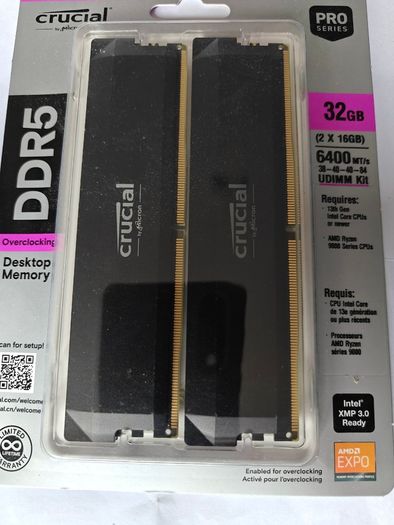 Crucial Pro Ddr5 Ram 32gb Kit (2x16gb) 6400mhz Cl38