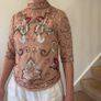 Folkster blush pink / cream sequin embellished and beaded high neck top Image 7