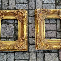 Antique pair of giltwood baroque frames
