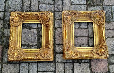 Antique pair of giltwood baroque frames