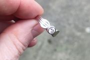 Sterling Silver Rub over CZ Solitaire ring