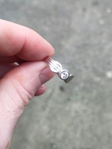 Sterling Silver Rub over CZ Solitaire ring